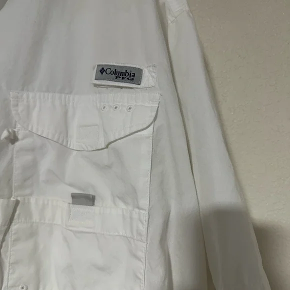 Columbia Men's Casual White Button Down Fishing Gear shirt. 3XL - Picture 2 of 5